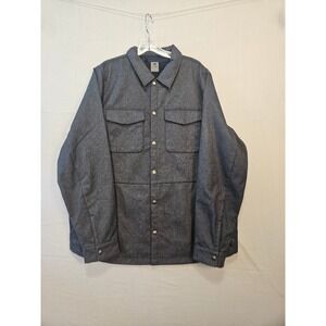 Vuori Mens Shirt Jacket Charcoal Gray Heather Herringbone Shacket XL RN104141